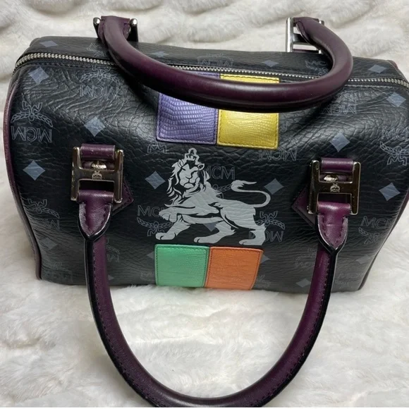 MCM Princess Visetos Coated Canvas Satchel with COA PRISTINE - Picture 15 of 15